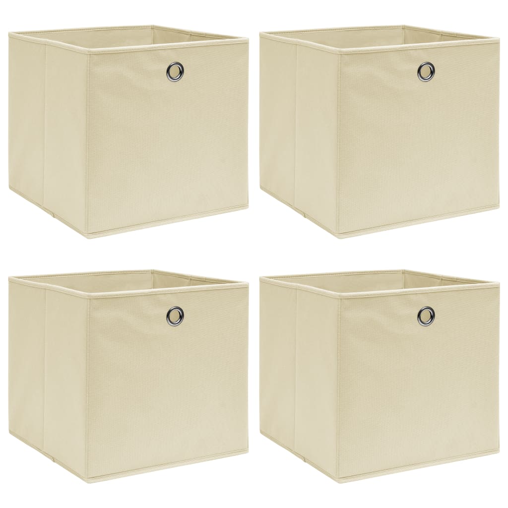 VIDAXL -Speicherboxen 4 PCs 32x32x32 cm Stoffcreme -gelöscht