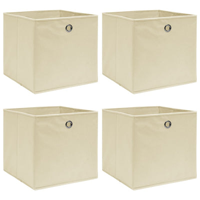 VIDAXL -Speicherboxen 4 PCs 32x32x32 cm Stoffcreme -gelöscht