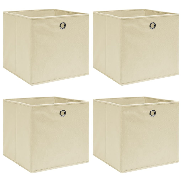 VIDAXL -Speicherboxen 4 PCs 32x32x32 cm Stoffcreme -gelöscht