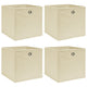 VIDAXL -Speicherboxen 4 PCs 32x32x32 cm Stoffcreme -gelöscht