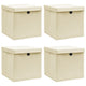 VIDAXL -Speicherboxen mit Deckel 4 -PCs 32x32x32 cm Stoffcreme -Colored