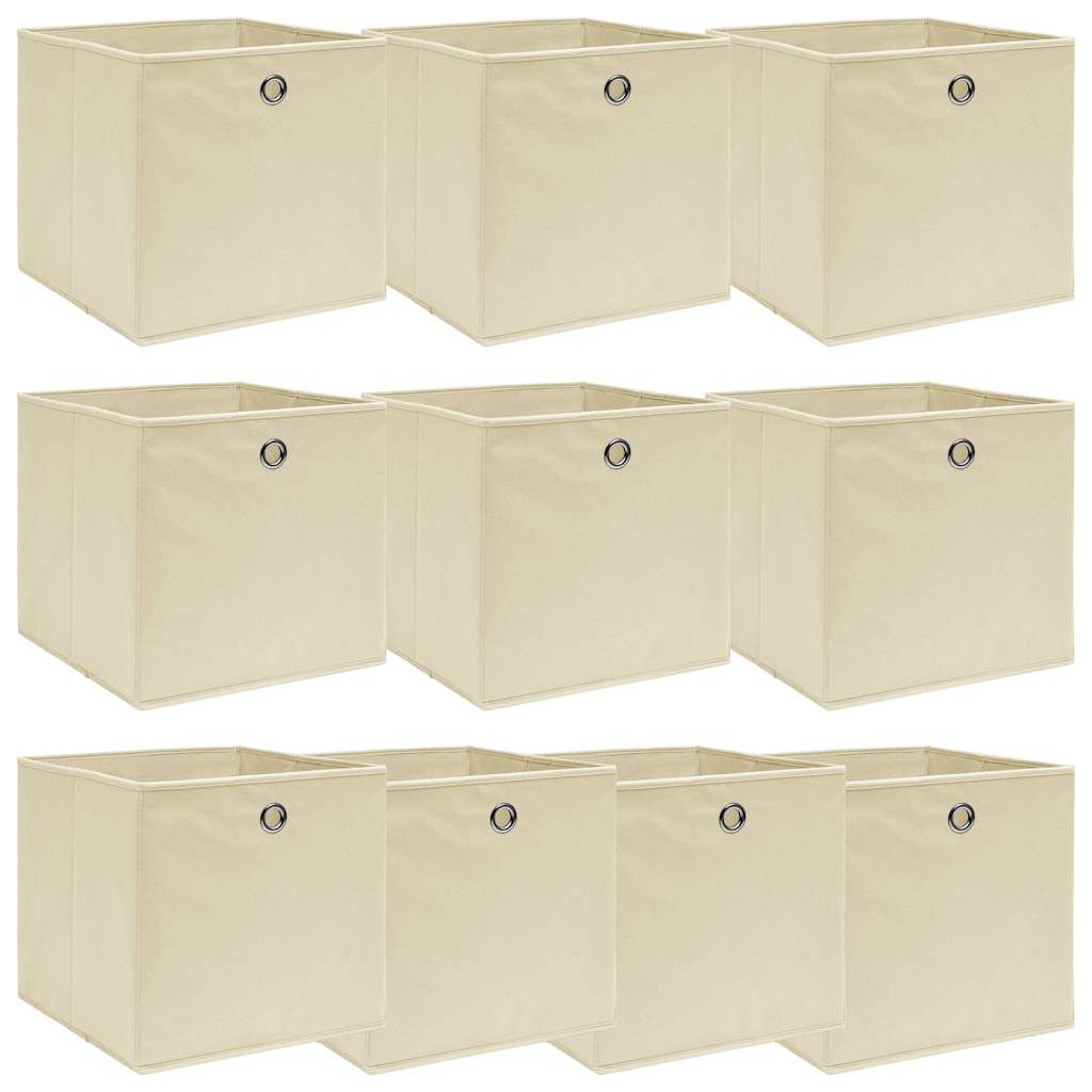 VIDAXL -Speicherboxen 10 PCs 32x32x32 cm Fabric Cream -Anter