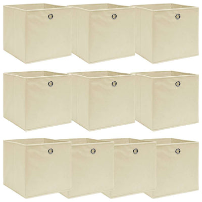 VIDAXL -Speicherboxen 10 PCs 32x32x32 cm Fabric Cream -Anter