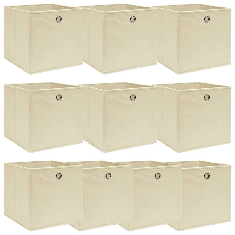 VIDAXL -Speicherboxen 10 PCs 32x32x32 cm Fabric Cream -Anter