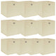 VIDAXL -Speicherboxen 10 PCs 32x32x32 cm Fabric Cream -Anter