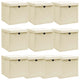 VIDAXL -Speicherboxen mit Deckel 10 PCs 32x32x32 cm Stoffcreme -Colored