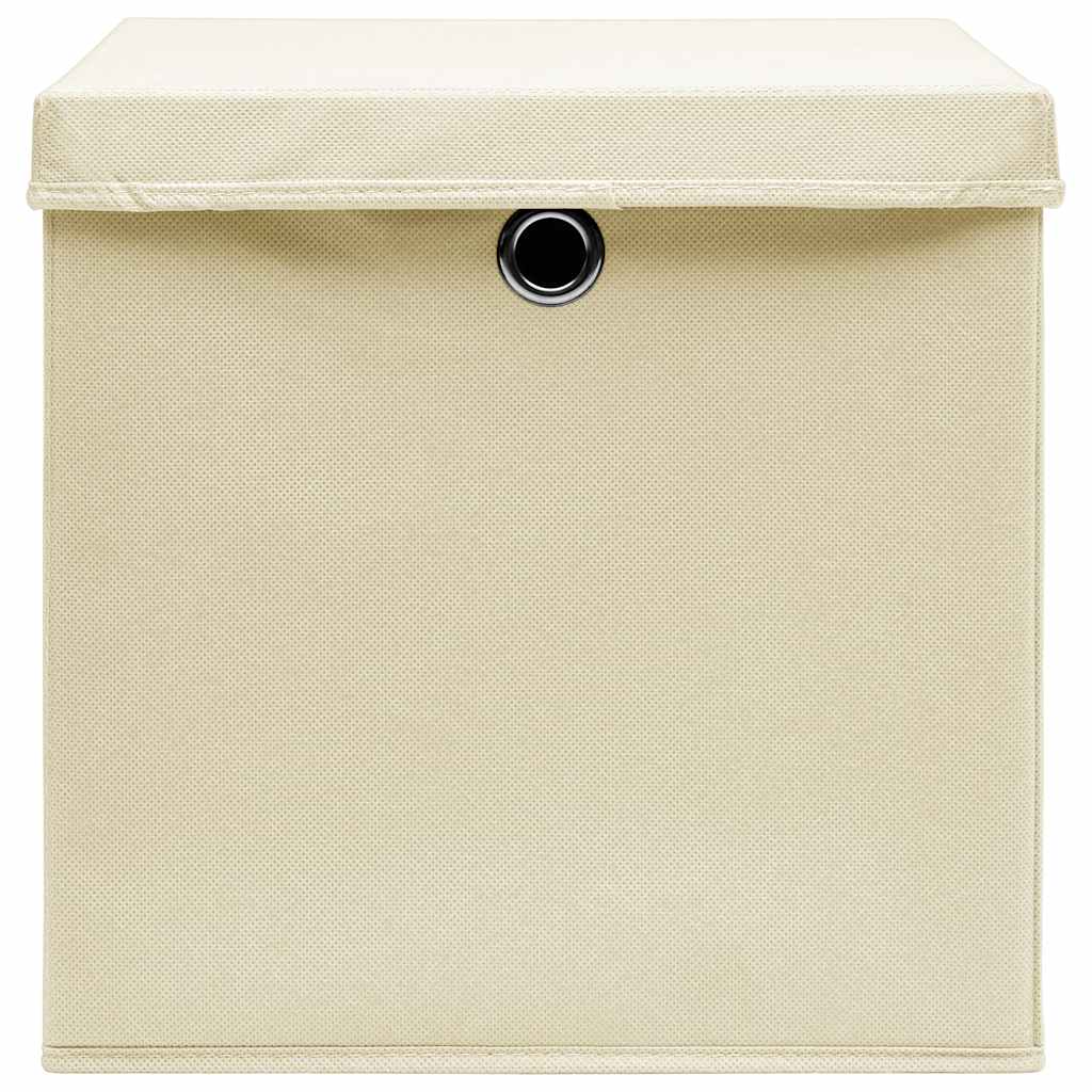 VIDAXL -Speicherboxen mit Deckel 10 PCs 32x32x32 cm Stoffcreme -Colored