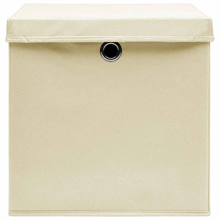 VIDAXL -Speicherboxen mit Deckel 10 PCs 32x32x32 cm Stoffcreme -Colored