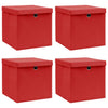 VIDAXL -Speicherboxen mit Deckel 4 PCs 32x32x32 cm Stoff rot