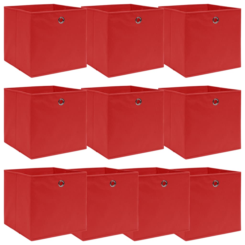 VIDAXL -Speicherboxen 10 PCs 32x32x32 cm Stoff rot