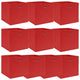 VIDAXL -Speicherboxen 10 PCs 32x32x32 cm Stoff rot