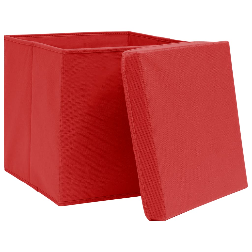 VIDAXL -Speicherboxen mit Deckel 10 PCs 32x32x32 cm Gewebe weiß