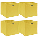 VIDAXL -Speicherboxen 4 PCs 32x32x32 cm Stoff gelb - afbeelding 1