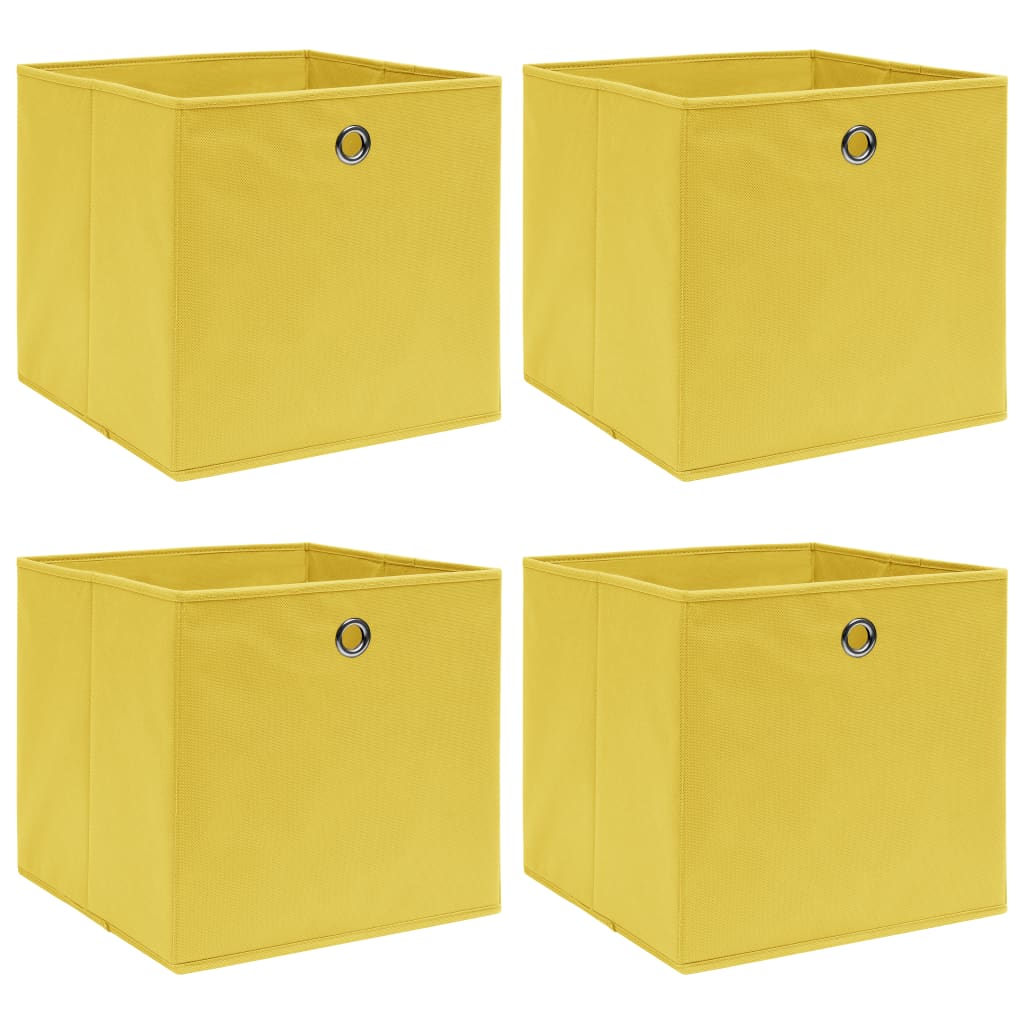VIDAXL -Speicherboxen 4 PCs 32x32x32 cm Stoff gelb