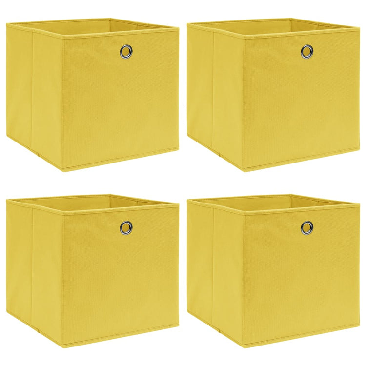 VIDAXL -Speicherboxen 4 PCs 32x32x32 cm Stoff gelb