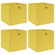 VIDAXL -Speicherboxen 4 PCs 32x32x32 cm Stoff gelb
