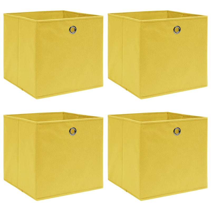 VIDAXL -Speicherboxen 4 PCs 32x32x32 cm Stoff gelb