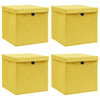 VIDAXL -Speicherboxen mit Deckel 4 PCs 32x32x32 cm Stoff gelbgelb