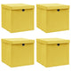 VIDAXL -Speicherboxen mit Deckel 4 PCs 32x32x32 cm Stoff gelbgelb