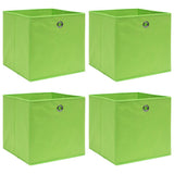 VIDAXL -Speicherboxen 4 PCs 32x32x32 cm Stoff grün - afbeelding 1