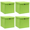 VIDAXL -Speicherboxen mit Deckel 4 PCs 32x32x32 cm Stoff grün