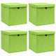 VIDAXL -Speicherboxen mit Deckel 4 PCs 32x32x32 cm Stoff grün
