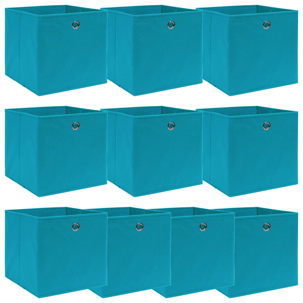 VIDAXL -Speicherboxen 10 PCs 32x32x32 cm Stoff Baby Blau