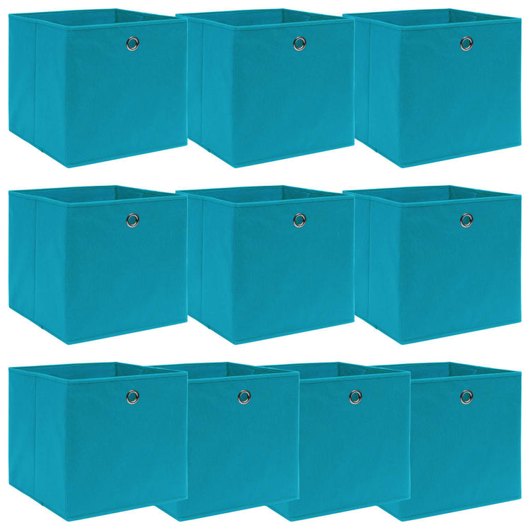 VIDAXL -Speicherboxen 10 PCs 32x32x32 cm Stoff Baby Blau