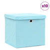 VIDAXL -Speicherboxen mit Deckel 10 PCs 32x32x32 cm Stoff Baby Blau