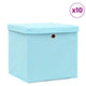 VIDAXL -Speicherboxen mit Deckel 10 PCs 32x32x32 cm Stoff Baby Blau