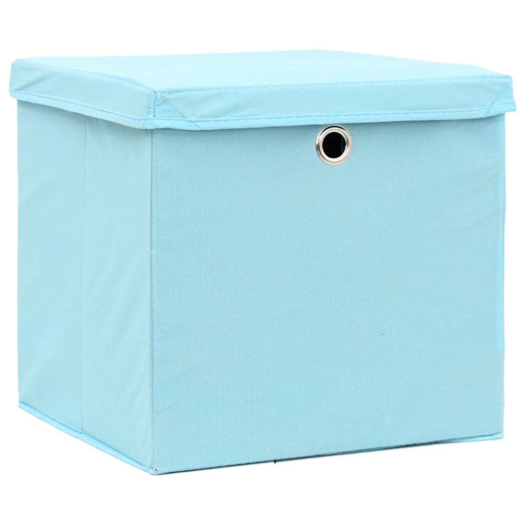 VIDAXL -Speicherboxen mit Deckel 10 PCs 32x32x32 cm Stoff Baby Blau