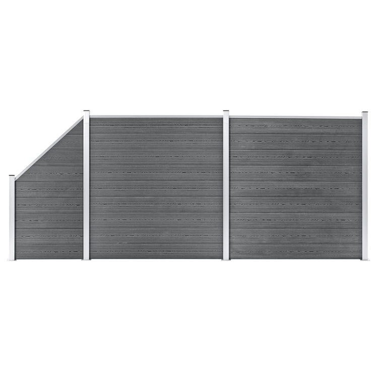 VIDAXL -Fechten 2 Quadrat und 1 schräg 446x186 cm HKC Grau