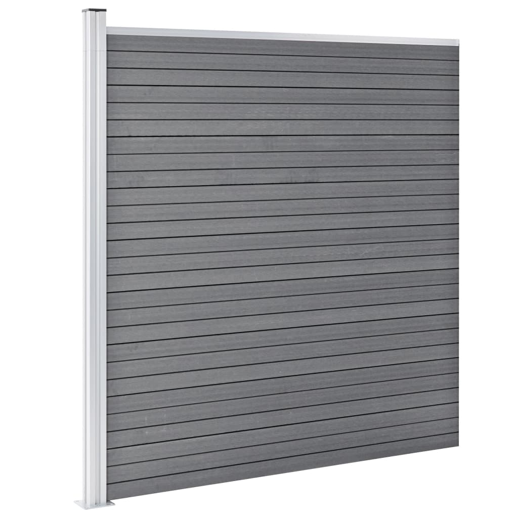 VIDAXL -Fechten 2 Quadrat und 1 schräg 446x186 cm HKC Grau