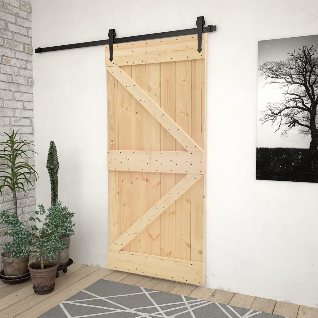 VIDAXL -Tür 80x210 cm Festkiefer