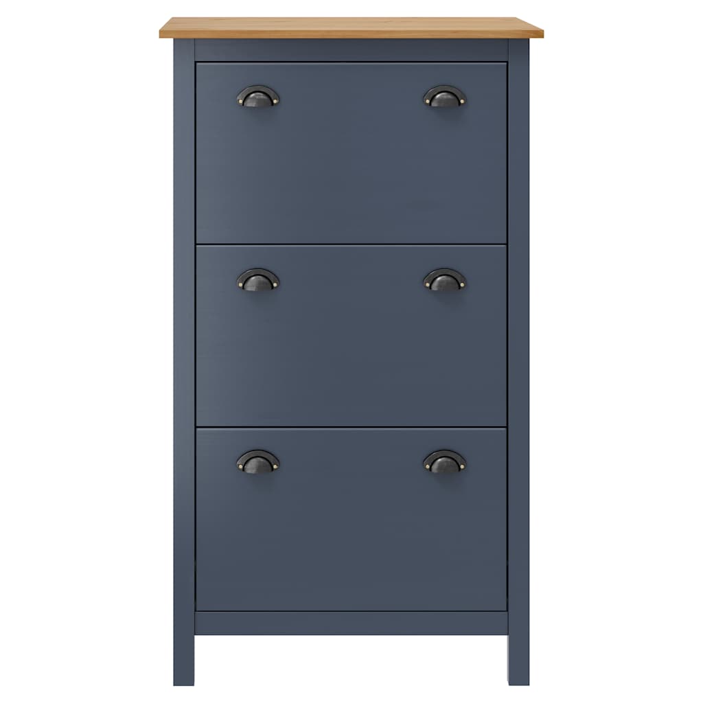 Vidaxl Schuhschrank Hügel 72x35x124 cm Festkieferngrau