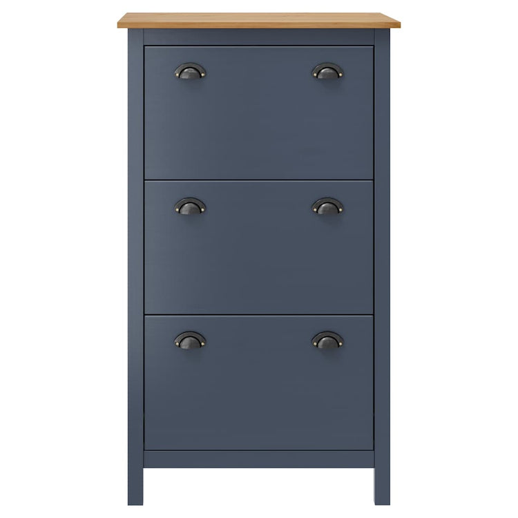 Vidaxl Schuhschrank Hügel 72x35x124 cm Festkieferngrau