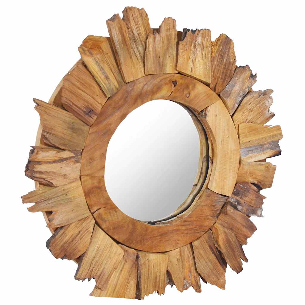 Vidaxl -Wandspiegel um 40 cm Teakholz Holz