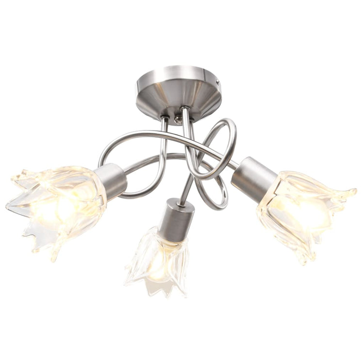 VIDAXL -Deckenlampe mit Glas -Tulpe -verdrängten Kapuzen 3xe14 transparent