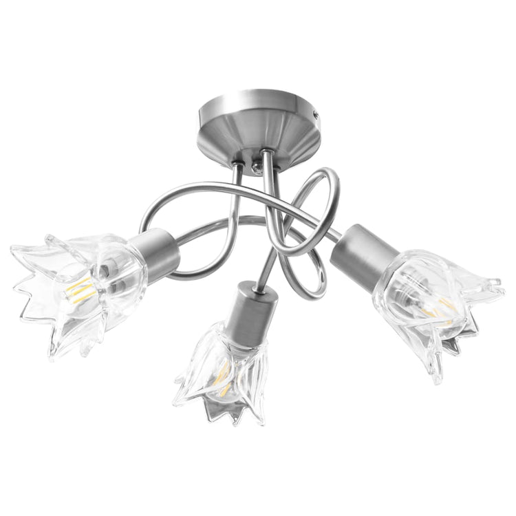 VIDAXL -Deckenlampe mit Glas -Tulpe -verdrängten Kapuzen 3xe14 transparent