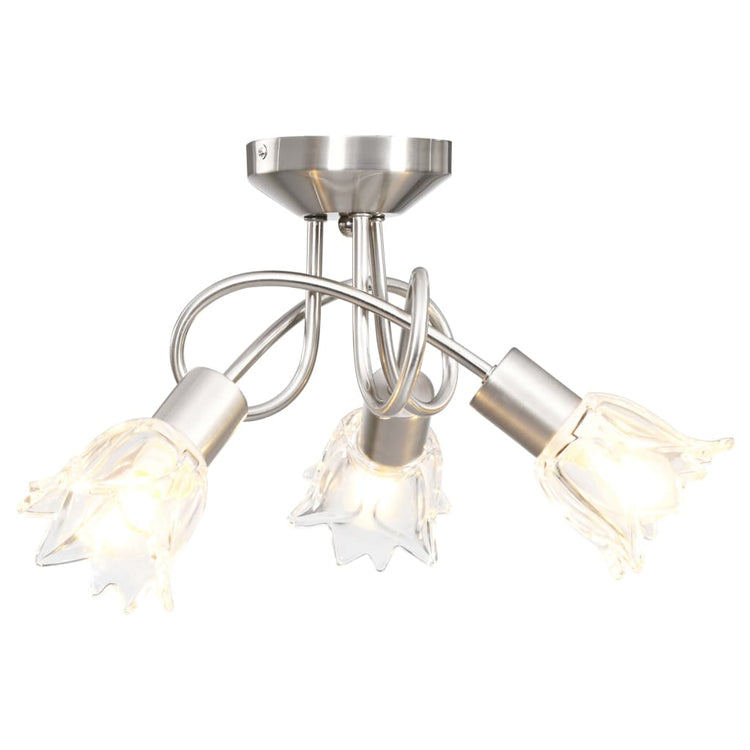 VIDAXL -Deckenlampe mit Glas -Tulpe -verdrängten Kapuzen 3xe14 transparent