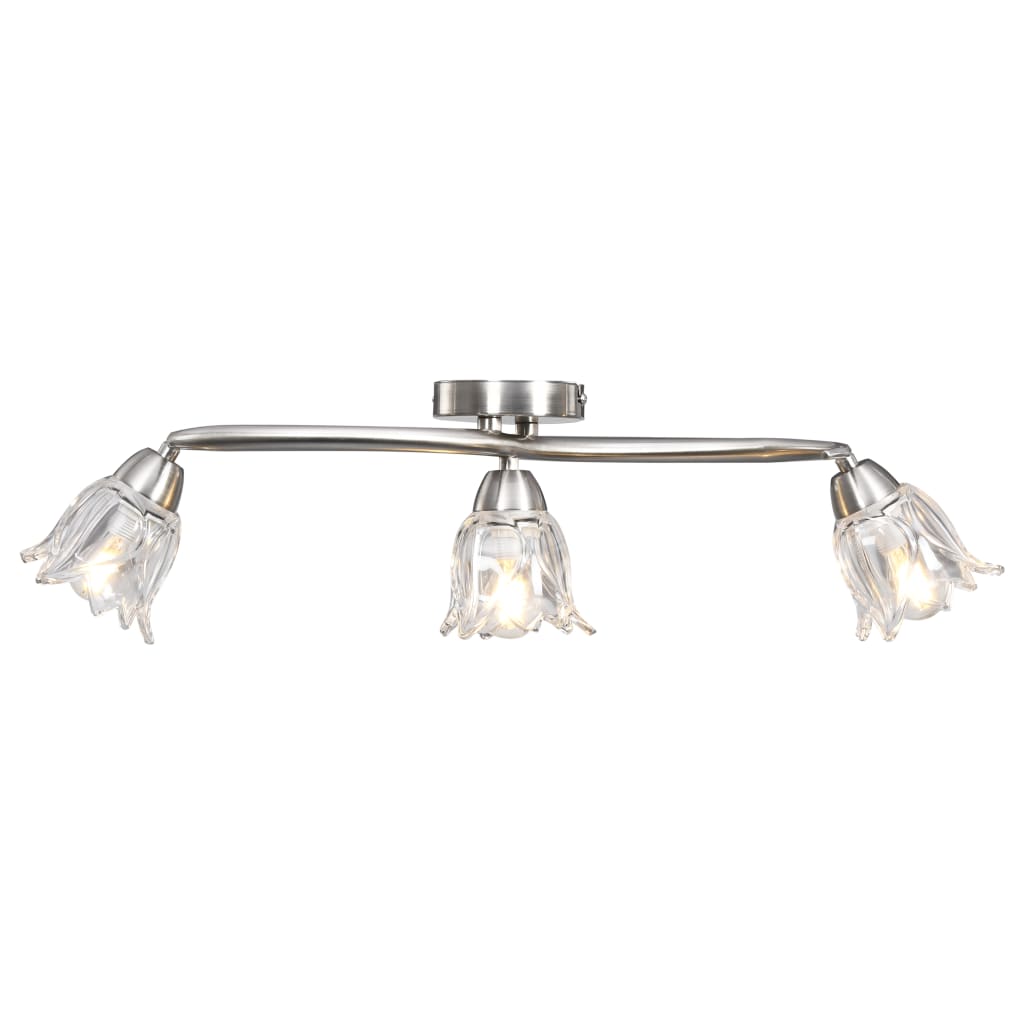 VIDAXL -Deckenlampe mit Glas -Tulpe -verdrängten Kapuzen 3xe14 transparent