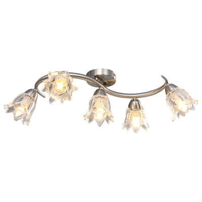 VIDAXL -Deckenlampe mit Glas -Tulpe -verdrängten Kapuzen 5xe14 transparent