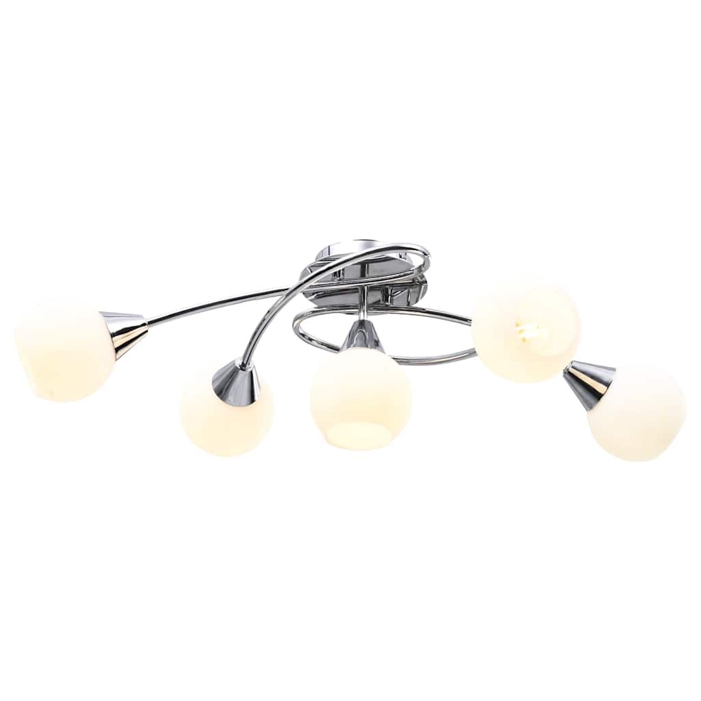 VIDAXL -Deckenlampe mit keramischen Kugelkappen für 5xe14 Weiß
