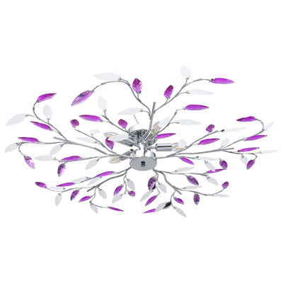 Vidaxl Deckenlampe mit Acrylkristallblattarmen für 5xe14 lila