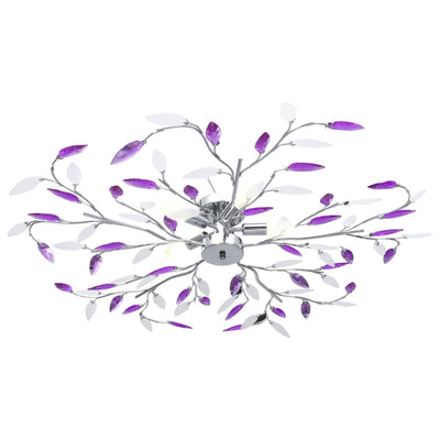 Vidaxl Deckenlampe mit Acrylkristallblattarmen für 5xe14 lila