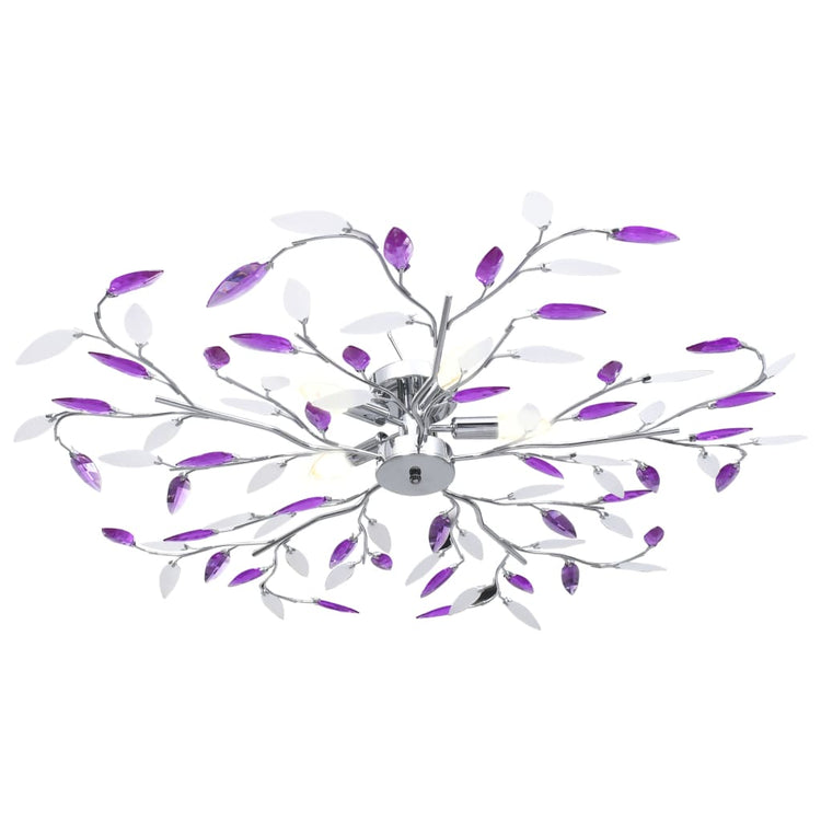 Vidaxl Deckenlampe mit Acrylkristallblattarmen für 5xe14 lila