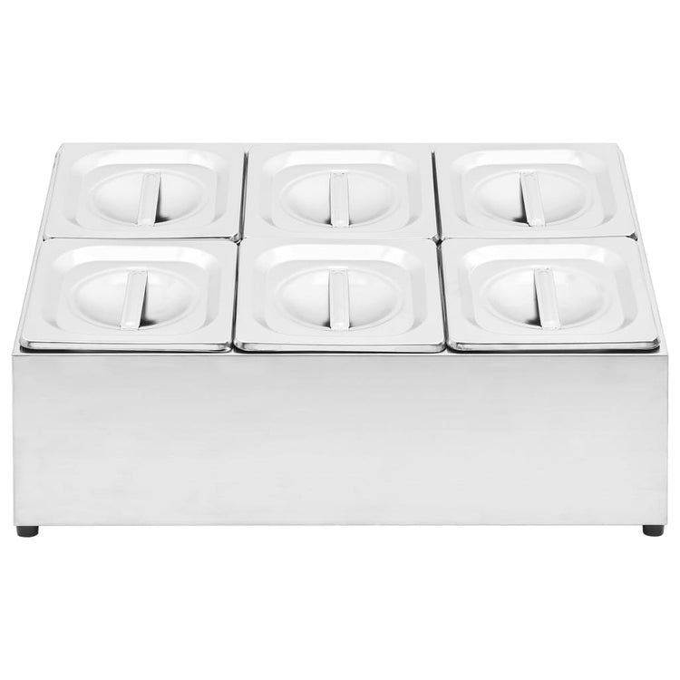 Vidaxl Gastronorm Backhalter mit 6 GN 1 6 Bakken Edelstahl