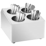 Vidaxl Besteckhalter 4 Fachkompartimente Square Edelstahl - afbeelding 1