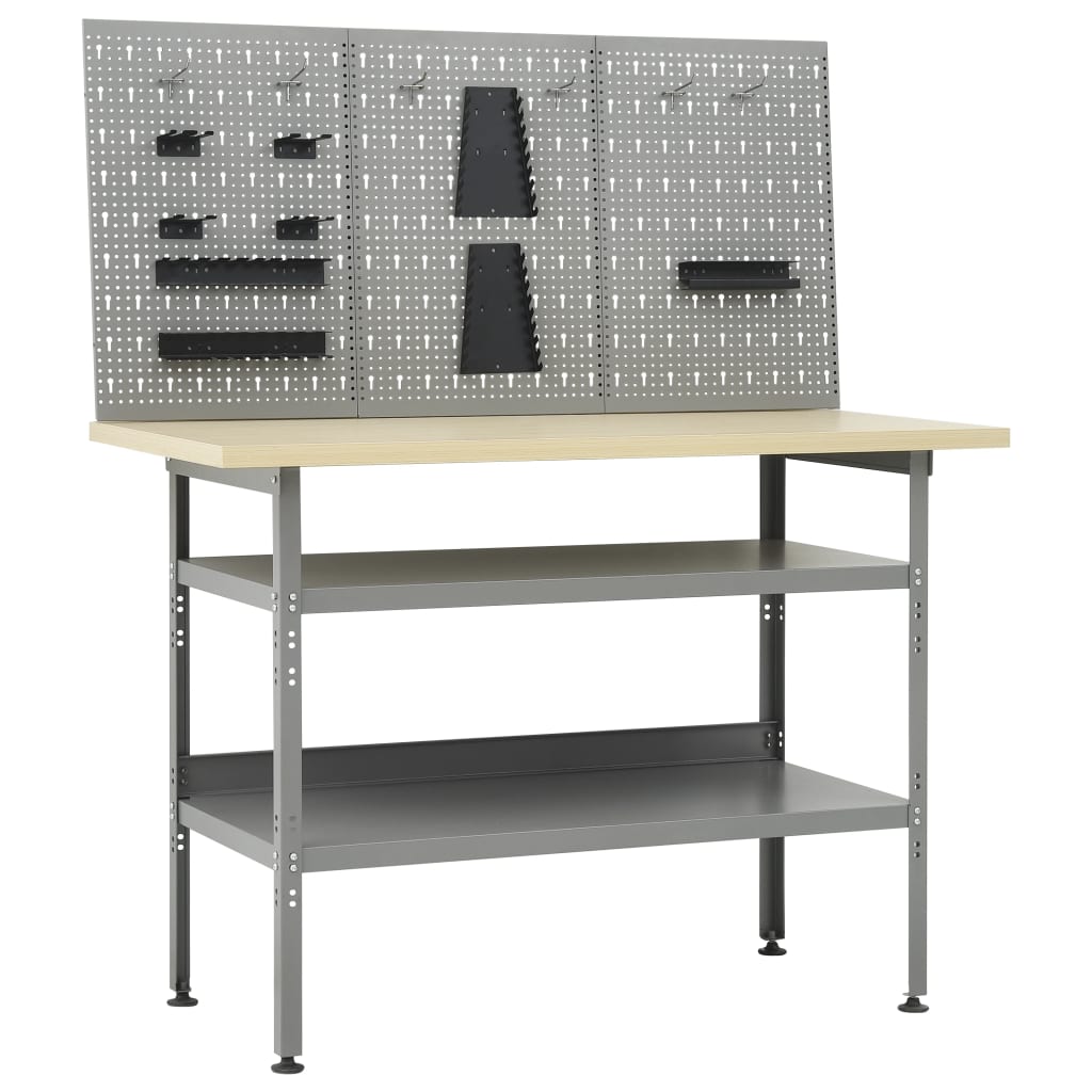 Vidaxl Workbench mit drei Wandpaneele