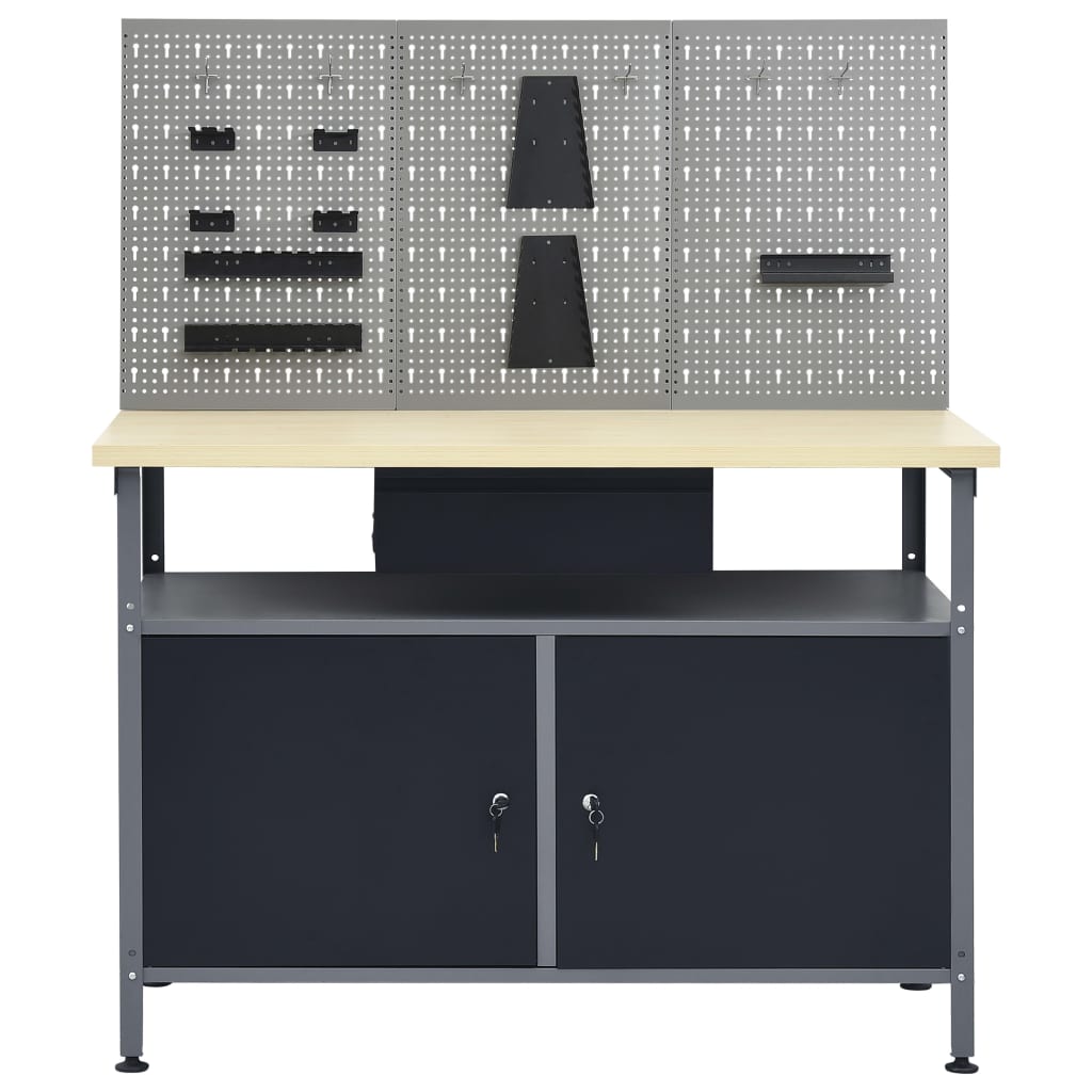 Vidaxl Workbench mit drei Wandpaneele